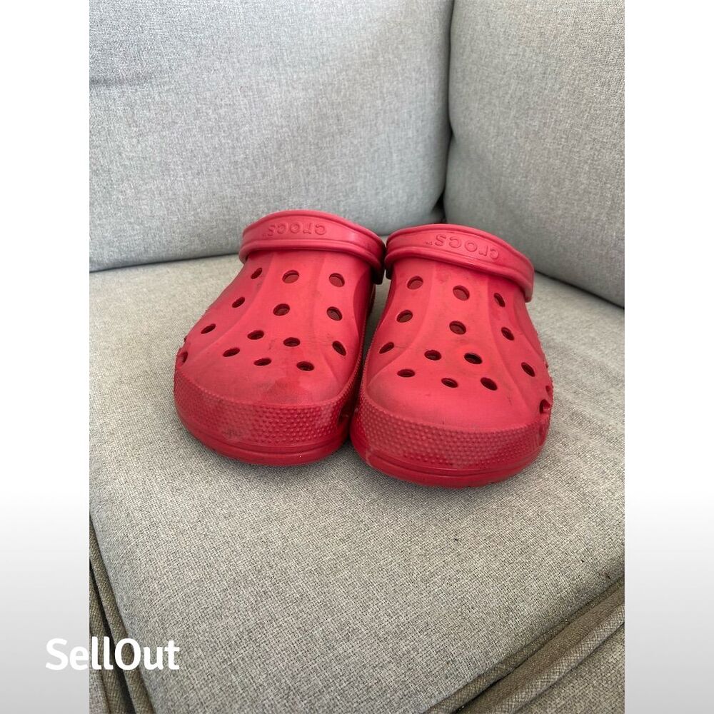 Crocs Baya Clog Red Slip-On Sandals Unisex M10/W12 Casual Summer - Picture 3 of 8